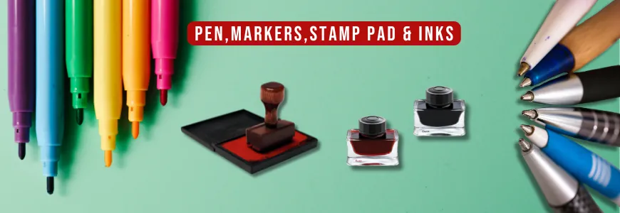 Pen, Markers, Stamp Pad & Inks
